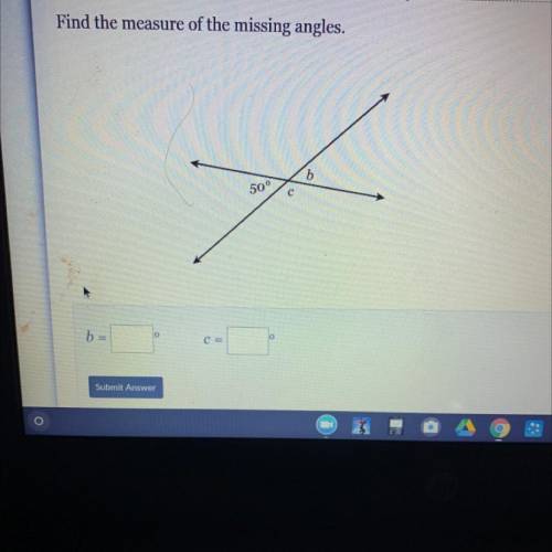 Find the measure of the missing angles.
50