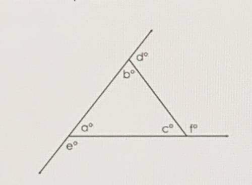 identify the relationship between angles f, b, and a in the above diagram. HELPOPPP PLEASE ILL DO A