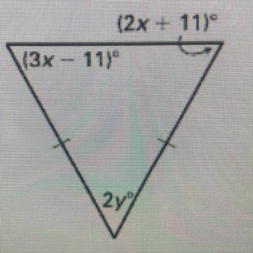 Solve for x and y. please explain or include steps