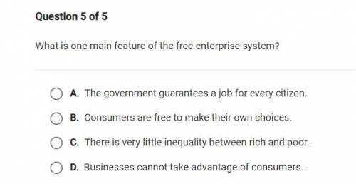 What is one main feature of the free enterprise system?