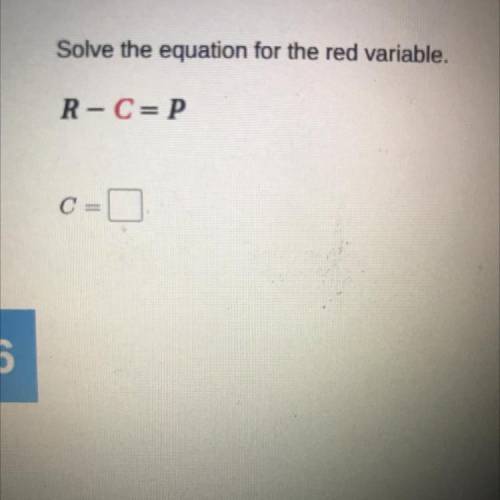 Solve the equation for the red variable