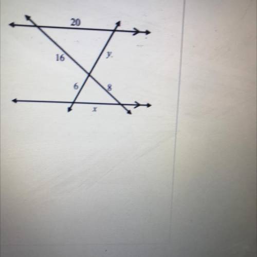What are the values of x and y in the figure