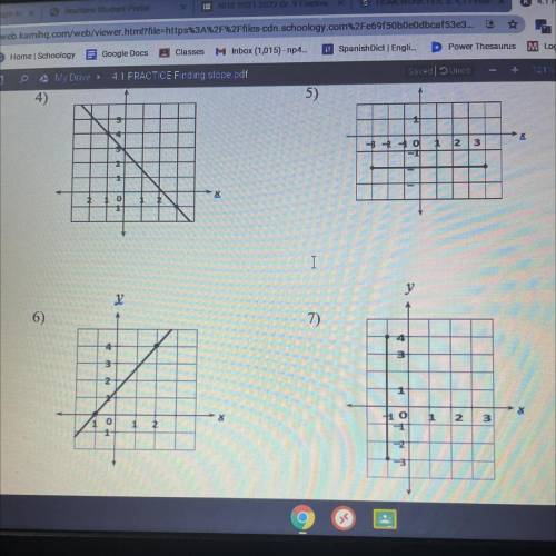 ￼I need help with my math homework. 
Find the slope of each line.
Thanks!