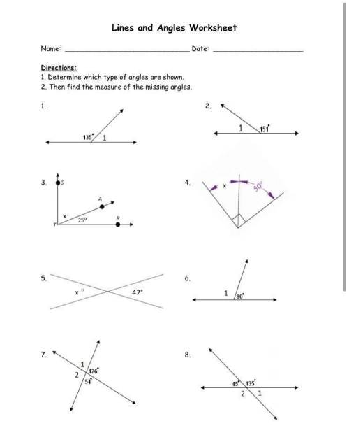 Directions:

1. Determine which type of angles are shown. 
2. Then find the measure of the missing