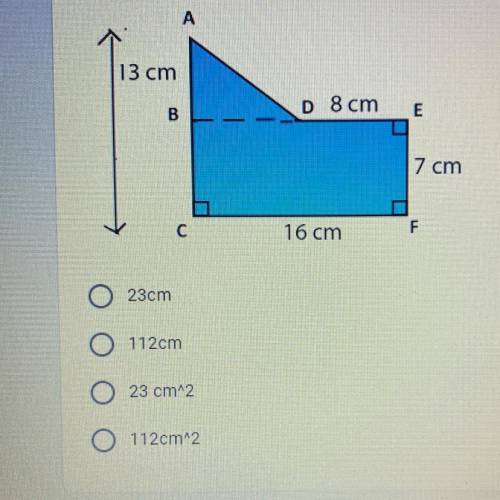 To find the area of a composite figure, you must find the area of each polygon

and then add their