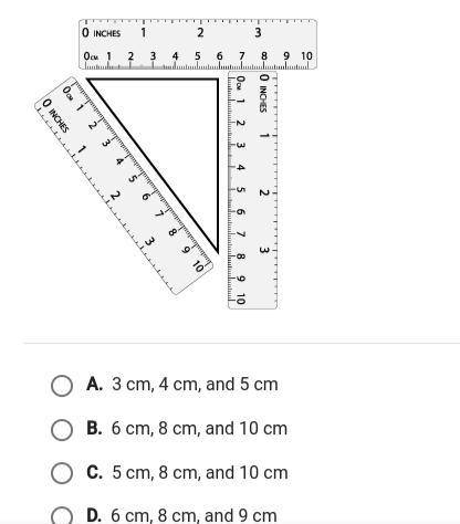 Which three side lengths best describe the triangle in the diagram