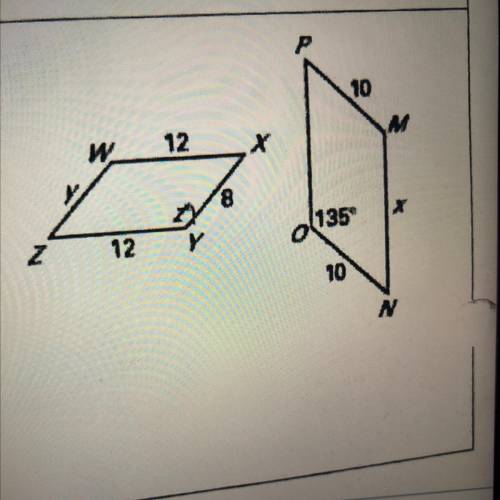 Find the ratio of the perimeter of MNOP to the perimeter of WXYZ