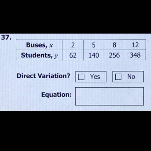 Determine whether the values in the table represent a direct variation. If yes, write an equation t