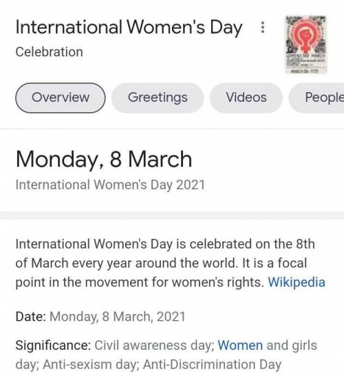 27.2In the Russian context, International Women’s Day was celebrated on?a) March 8b) March 22c) Febr
