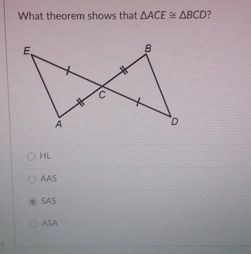 What theorem shows that AACE ABCD?HlAASSASASA