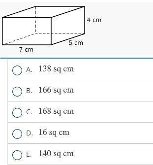 Find the surface area of this rectangular solid