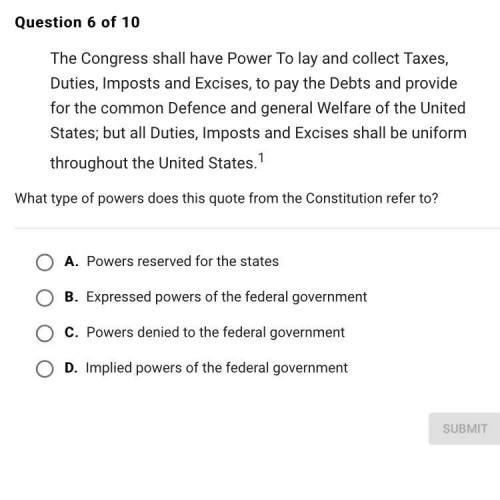 What type of powers does this quote from the constitution refer to?
