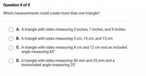 Which measurements how to create more than one triangle