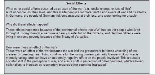 THIS IS ALL OF THE ANSWERS TO THE PROJECT ON ED GENUITY: PROJECT - CAUSES AND EFFECTS OF WORLD WAR