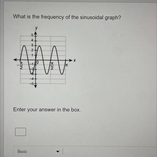 What is the frequency of the sinusoidal graph? 
Enter your answer in the box