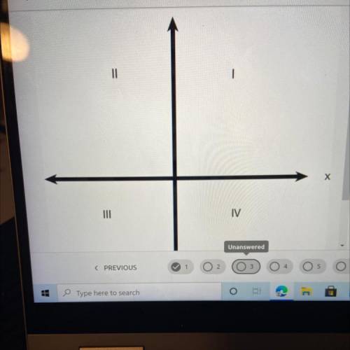 Which quadrant in the coordinate plane below has positive x and negative
y values?