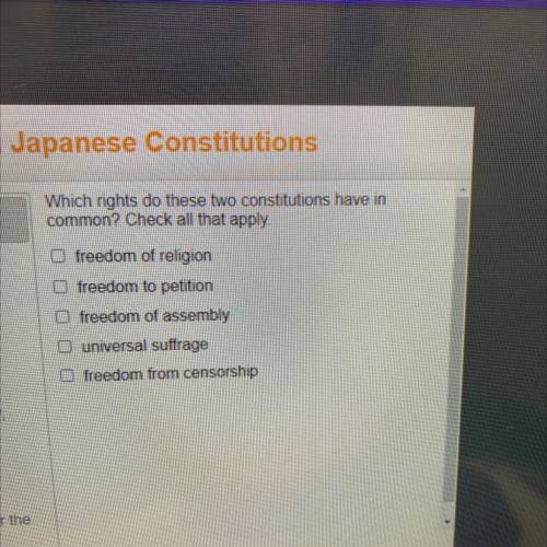 Which rights do these two constitutions have in common? Check all that apply