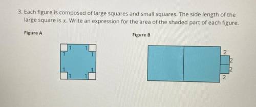 Each figure is composed of large squares and small squares. The side length of the

large square i