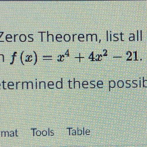 List all possible rational zeros using the the rational zeros theorem