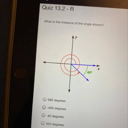 What os the measure of the angle shown?