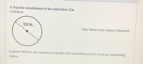 Find the circumference of the circle below use 3.14 for