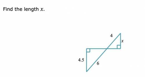 Find the length x.
must be in fraction form