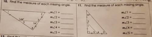Find the measure of each missing angle. ​