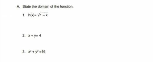 State the domain of function, pa help po pls