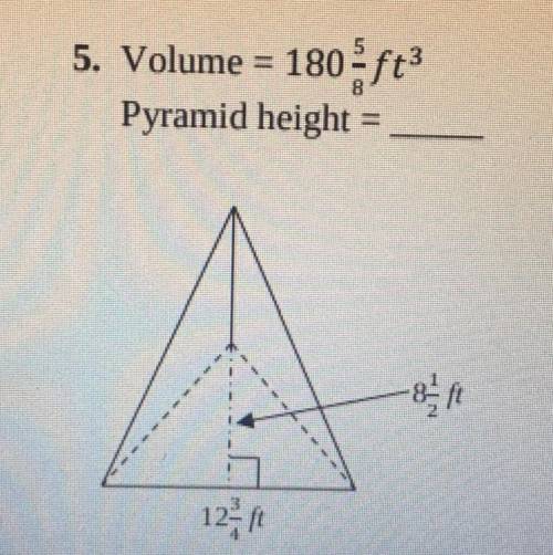Must include an explanation !! 
solve for height