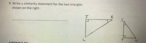 Write a similarly statement for two triangles shown on the right