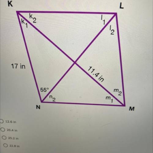 3. What is the length of diagonal LN? (Answer choices are in picture)