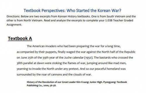 1)Do you think Textbook A was written by someone from North Korea or someone from South Korea? Give