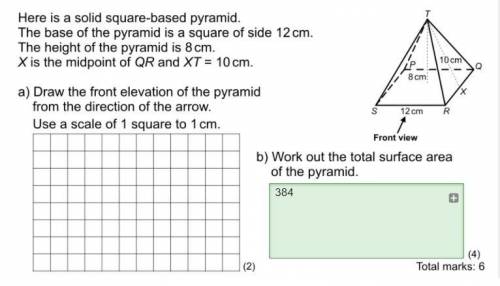 Here is a solid-squar based pyramid
i need help on part A