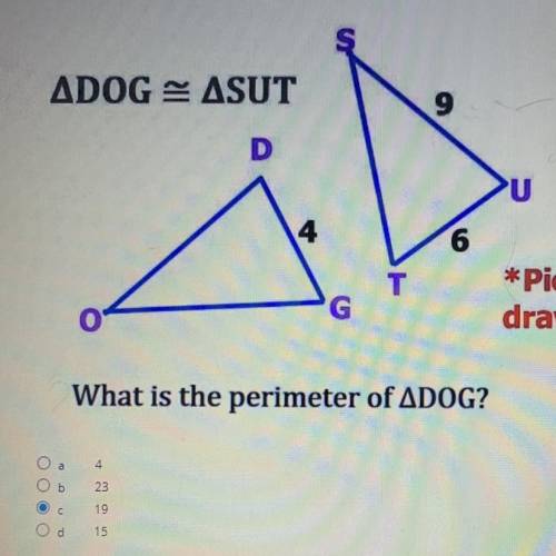 ADOG = ASUT

6
*Picture not
drawn to scale!!
What is the perimeter of ADOG?
4
2nd Block Geomet:
23