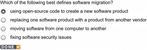 Which of the following best defines software migration?