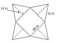 The net of a square pyramid is shown below.

What is the total surface area of the square pyramid