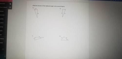 Find the measure of the indicated angle to the nearest degree please help!