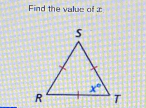 PLEASE HELP ME THIS IS TIMED 
find the value of x srt :(