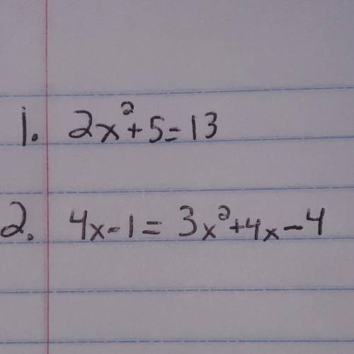 Can someone help me solve these two problems? i need to find what x is.
