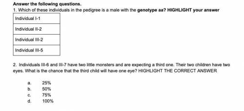 Determining genotypes (NEEDE HELP ASAP)