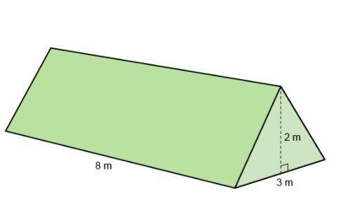 This figure shows the dimensions of a right triangular prism.

What is the volume of the right tri