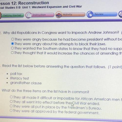 Why did Republicans in Congress want to impeach Andrew Johnson