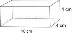 A paperweight in the shape of a rectangular prism is shown: A right rectangular prism is shown with