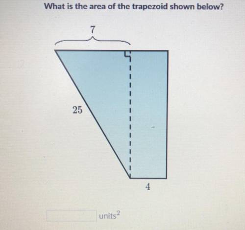 ILL GIVE BRAINLIEST PLEASEE!!! 
What is the area of the trapezoid shown below?