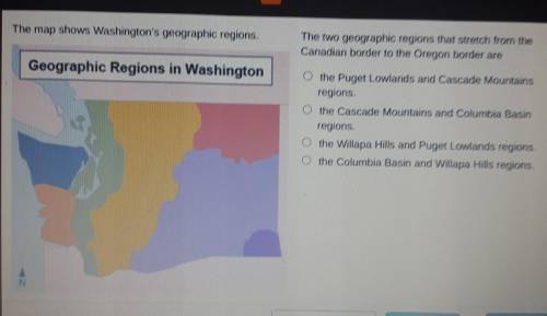 Which two geographic regions that stretch from the Canadian border to the Oregon border are?

PLZ