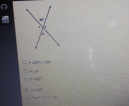 Which equations are ture for the values of x,y, and a select three options... pls help ​