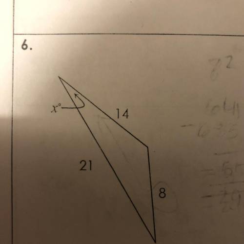 Use the law of cosines to find the missing angle