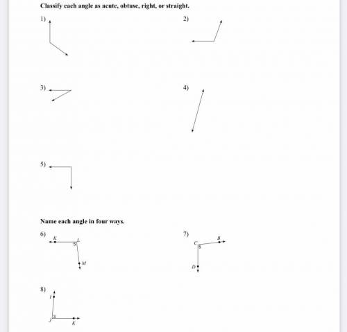 Classify each angle
Name Each Angle in Four Ways