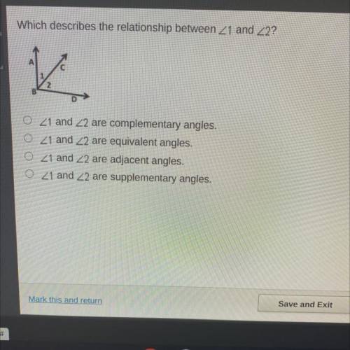 Which describes the relationship between 1 and 22?

V
21 and 22 are complementary angles.
21 and 2