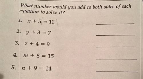 (Solving equations by addition)

Can somebody plz help answer these questions like what to solve i